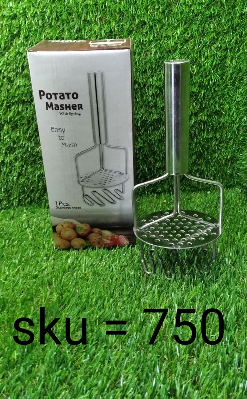 0750_Stainless Steel Hand Masher (Mash for Dal/Vegetable/Potato/Baby Food/pav bhaji DeoDap 0750_Stainless Steel Hand Masher (Mash for Dal/Vegetable/Potato/Baby Food/pav bhaji DeoDap